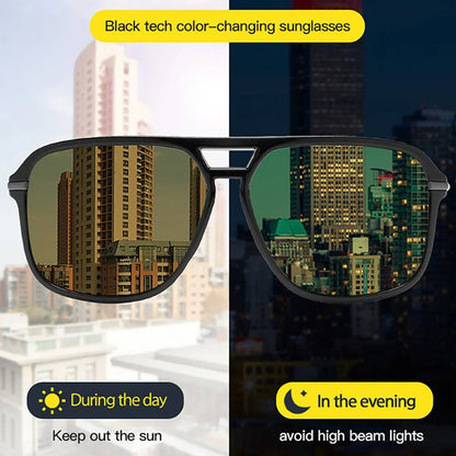 Night Polarized Vision Sunglasses Oversized Square Photochromic Lenses For Day To Night Driving Fall 2025 Trend