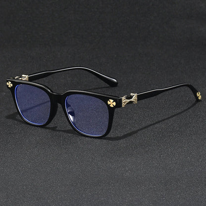 Light Blue Blocking Glasses - Oversized Frame Computer Eyewear With Rhinestone Decor, Fall 2026 Trend Gift