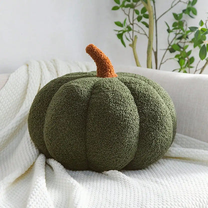 Cozy Sherpa & Boucle Throw Pillow for Fall & Halloween Household Decor, Ideal Gift for Kids and Babies – Plush Pumpkin Cushion
