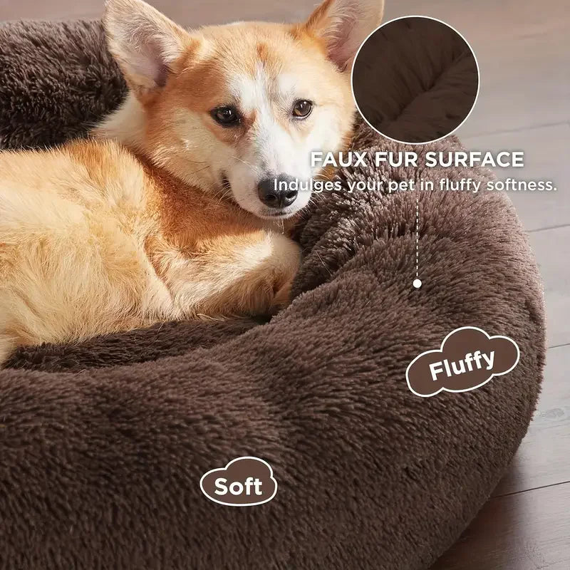 Bed Pet Round Plush Bed Winter Warm 2026 Washable Cozy Comfort For Pets