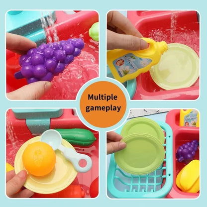 Kids Play Kitchen Sink Set with Water Circulation System for Educational Role Play and Imaginative Fun-5