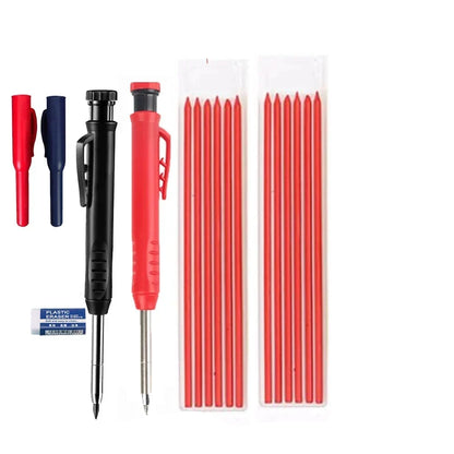 Pro-Grade Carpenter Pencil Metal Long Head Deep Hole Marker Device for Woodworking