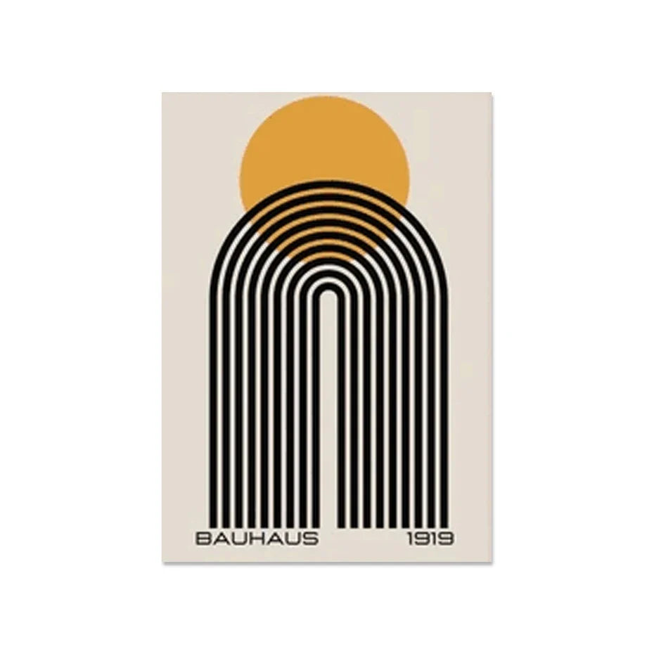 Bauhaus Abstract Patterned Posters Vertical Canvas Art