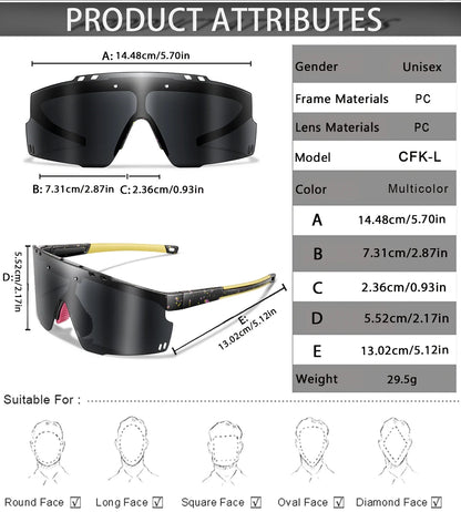 UV400 polycarbonate lenses, cycling, running, fishing – Light unisex sports sunglasses