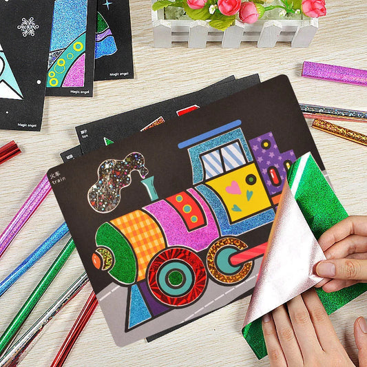 DIY Creative Magic Transfer Painting Craft Kit for Kids - Educational Arts & Crafts Learning Toy, Cartoon Drawing Fun  20x17cm (7.8x6.6 inch)