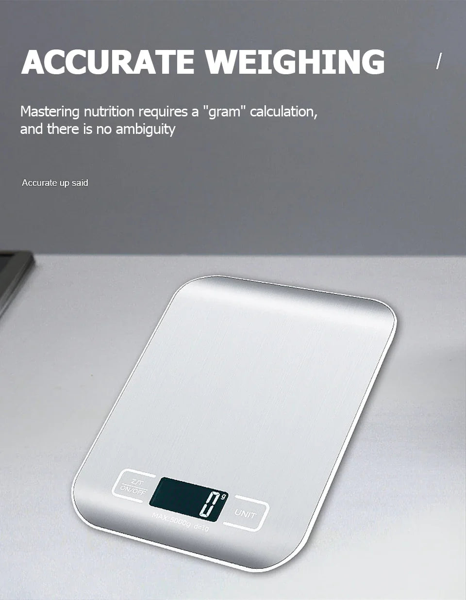 Kitchen Digital Scale Stainless Steel LCD Baking Scale
