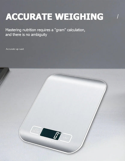 Kitchen Digital Scale Stainless Steel LCD Baking Scale