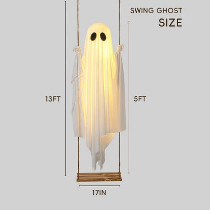 Swing Hanging Ghost Decoration Halloween 2025 Porch Lights
