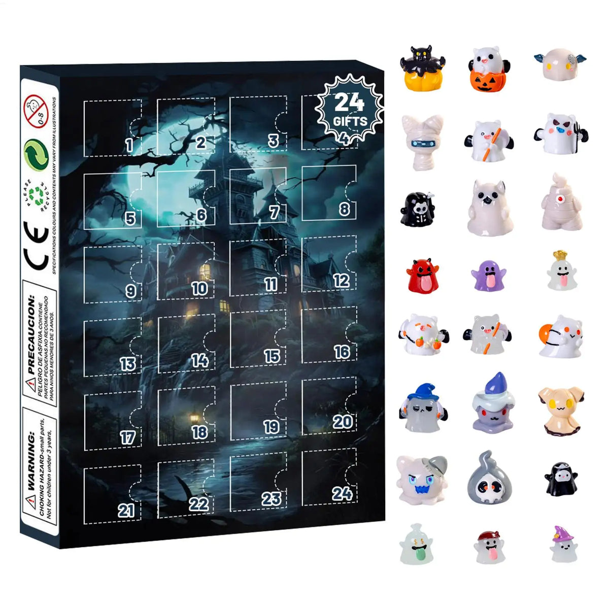 Advent Halloween Calendar 24 Days Tabletop Decor Collectible