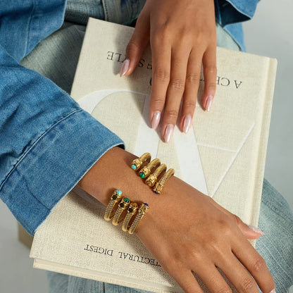 Gold Plated Stainless Steel Stackable Bracelet Kit Cuff Jewelry For Elegant Layering Spring 2026 Gift