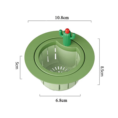 Sink Kitchen Drain Strainer With Handle Cactus Design ABS Plastic Waste Filter Eco Friendly 2026 Gift