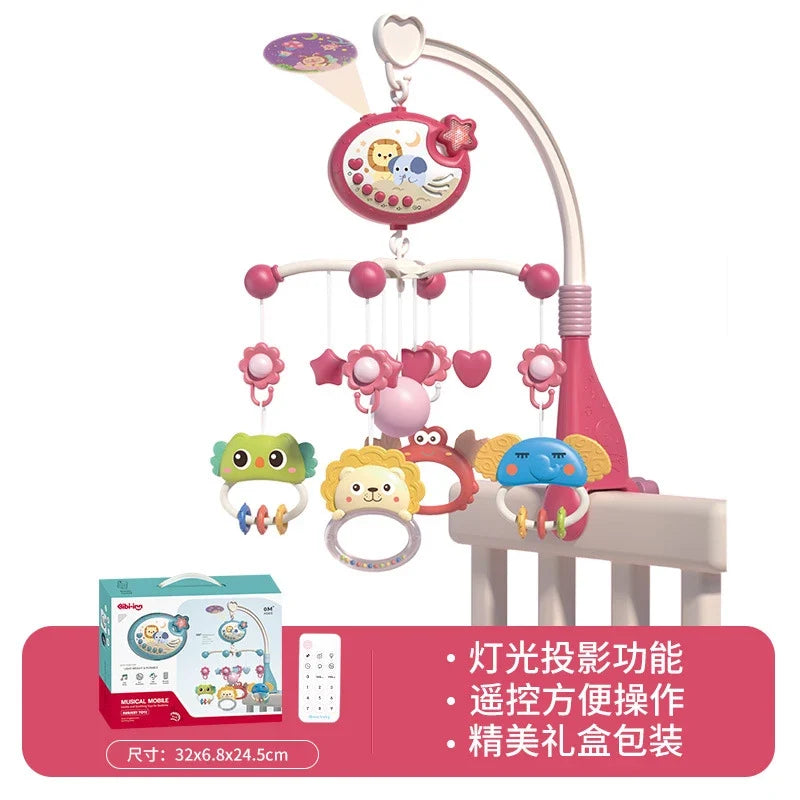 Mobile Crib Remote Music Light Newborn Sensory Toys