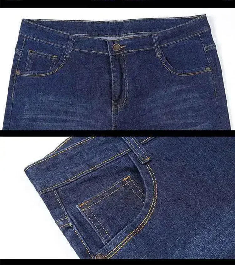 Relaxed Oversized Men's Jeans - High Waist, Stretch Denim