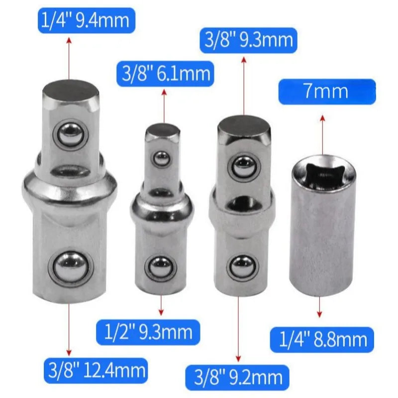 Two-Way Impact Socket Ratchet Vehicle Hand Device 2026 – Travel-Friendly Offset Extension Wrench 4-Adapter Kit