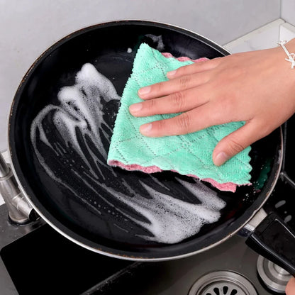 Cotton Reusable Dishwashing Cloths - 10-Pack Household Cleaning Towels in Random Colors