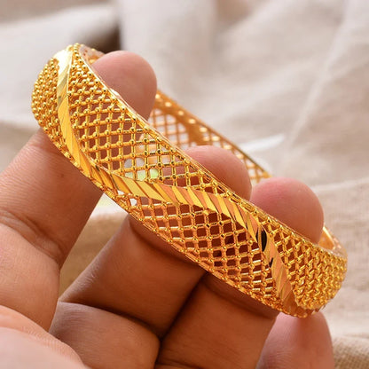 Gold Plated Bangles Deluxe Arabic Wedding Bracelet