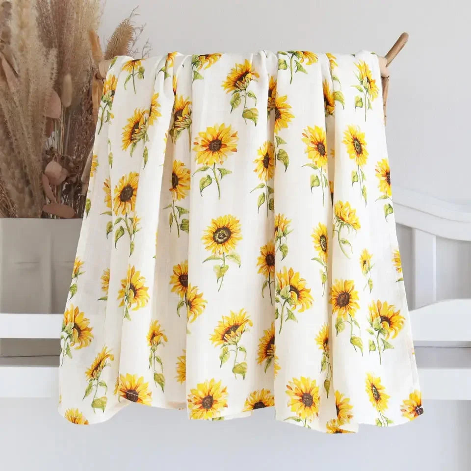 Muslin Bamboo Swaddle Blanket 120x120 Cm Floral Newborn Bedding Fall 2025 Breathable Eco Friendly Baby Gift