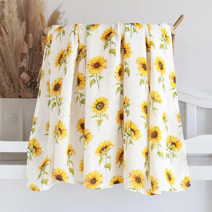 Muslin Bamboo Swaddle Blanket 120x120 Cm Floral Newborn Bedding Fall 2025 Breathable Eco Friendly Baby Gift