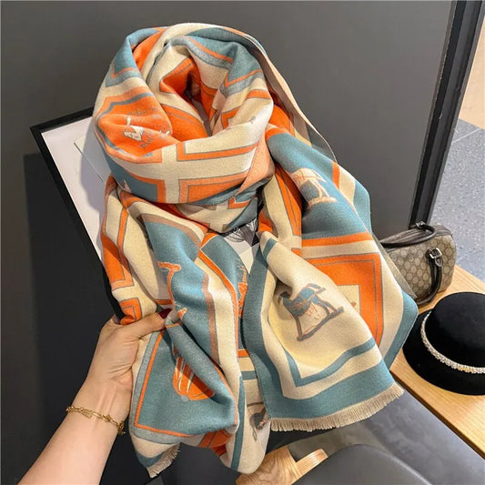 Refined Warm Womens Scarf - Oversized Cashmere For Winter