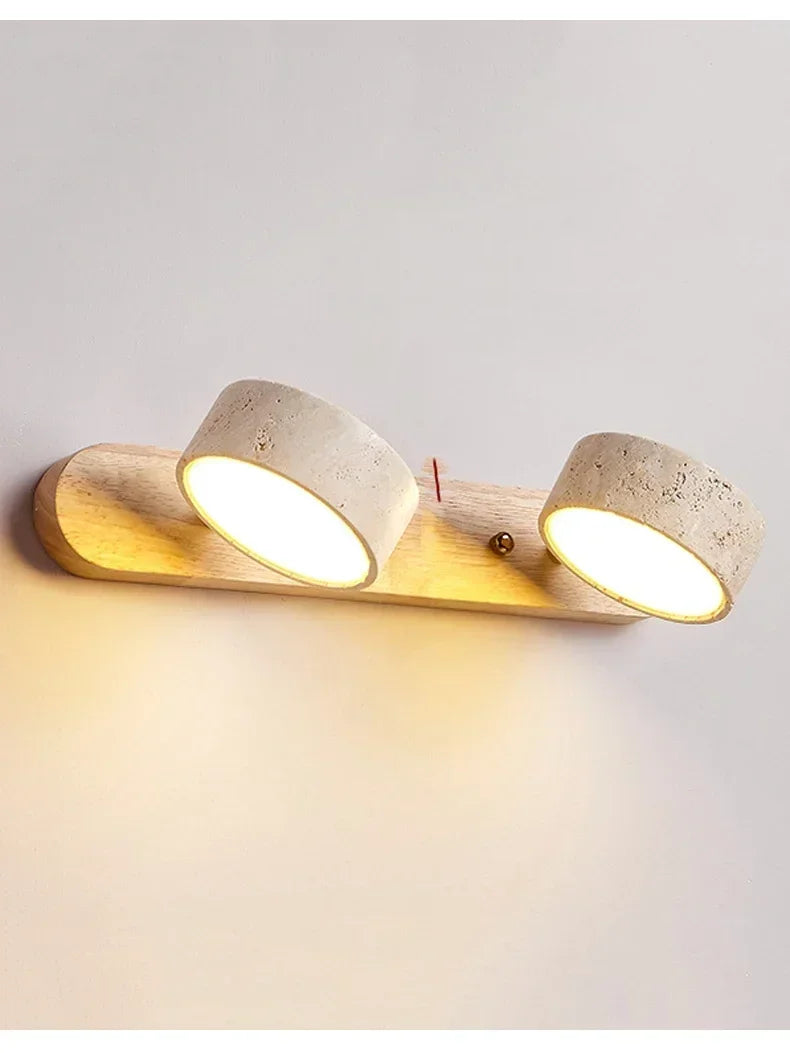 Wabi Japandi Sabi Round LED Wall Light With Mirror Bathroom