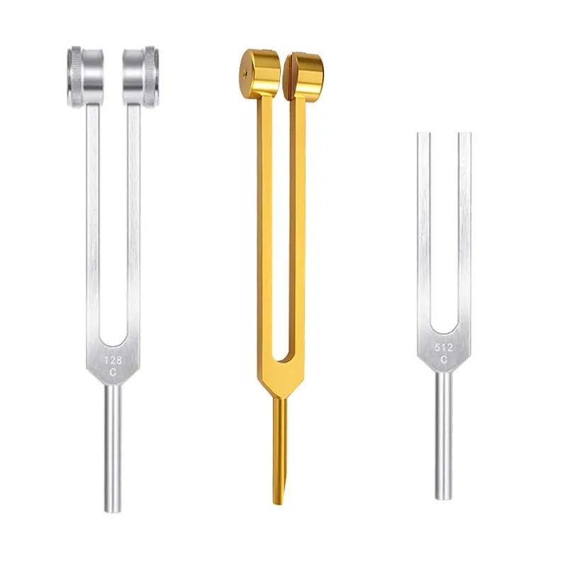 Chakra Healing Tuning Fork Kit 128Hz 512Hz - Aluminum Alloy Sound Therapy Tools for Yoga and Meditation