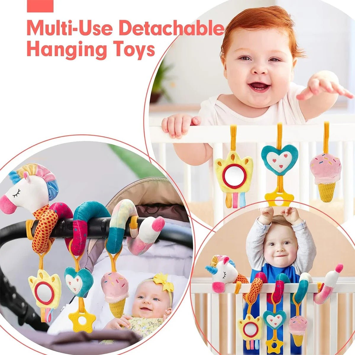 Plush Giraffe Baby Rattle Hanging Plush Newborn Sensory Toys