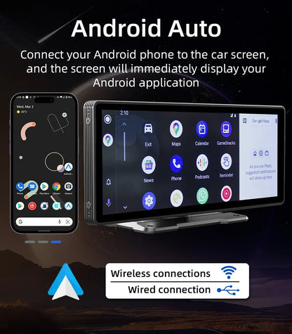 CarPlay2025 Edition Cordless Head Unit 10.26 Inch IPS HD Car Stereo With Rear View Camera Android Auto Fall