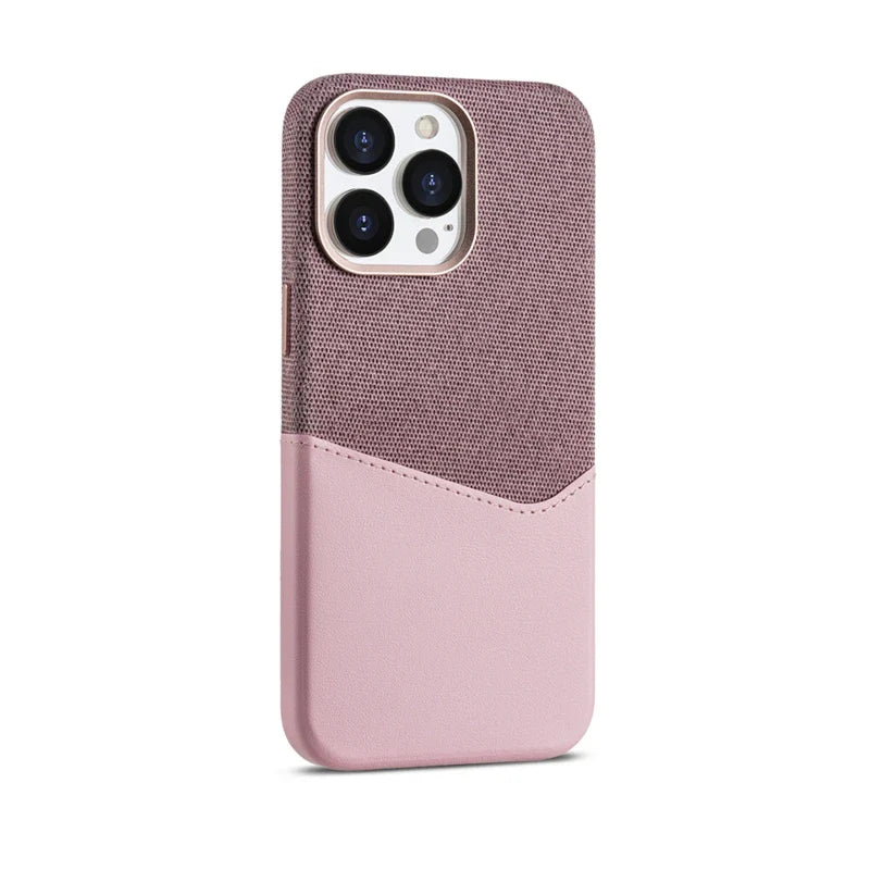 Card Holder MagSafe Leather Phone Case for iPhone 16 15Pro Max Cordless Charging Cover