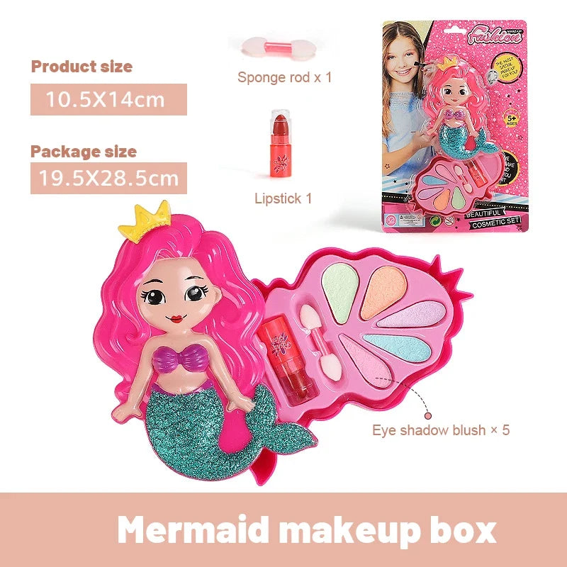 Princess Makeup Toy Kit for Kids - Pretend Play Cosmetics with Lipstick & Eyeshadow for Parties