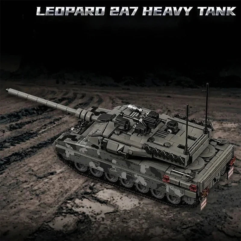 Military Tank Building Blocks Leopard 2A7 Model 1007 Pieces Camouflage Brick Kit Fall 2026 Gift