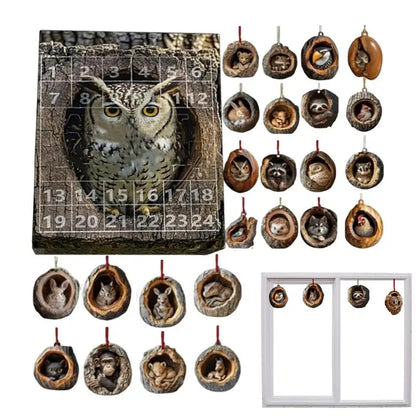 Calendar Advent Cat Countdown Hanging Tree Ornaments