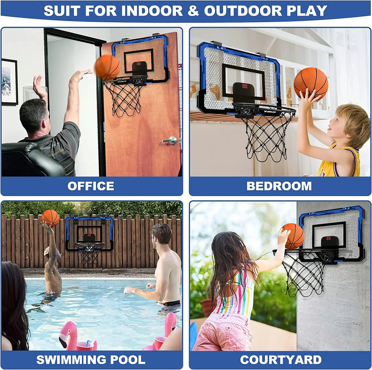 Basketball Hoop For Kids Wall Mounted Mini Backboard Kit Indoor Outdoor Play Back To School 2026 Gift