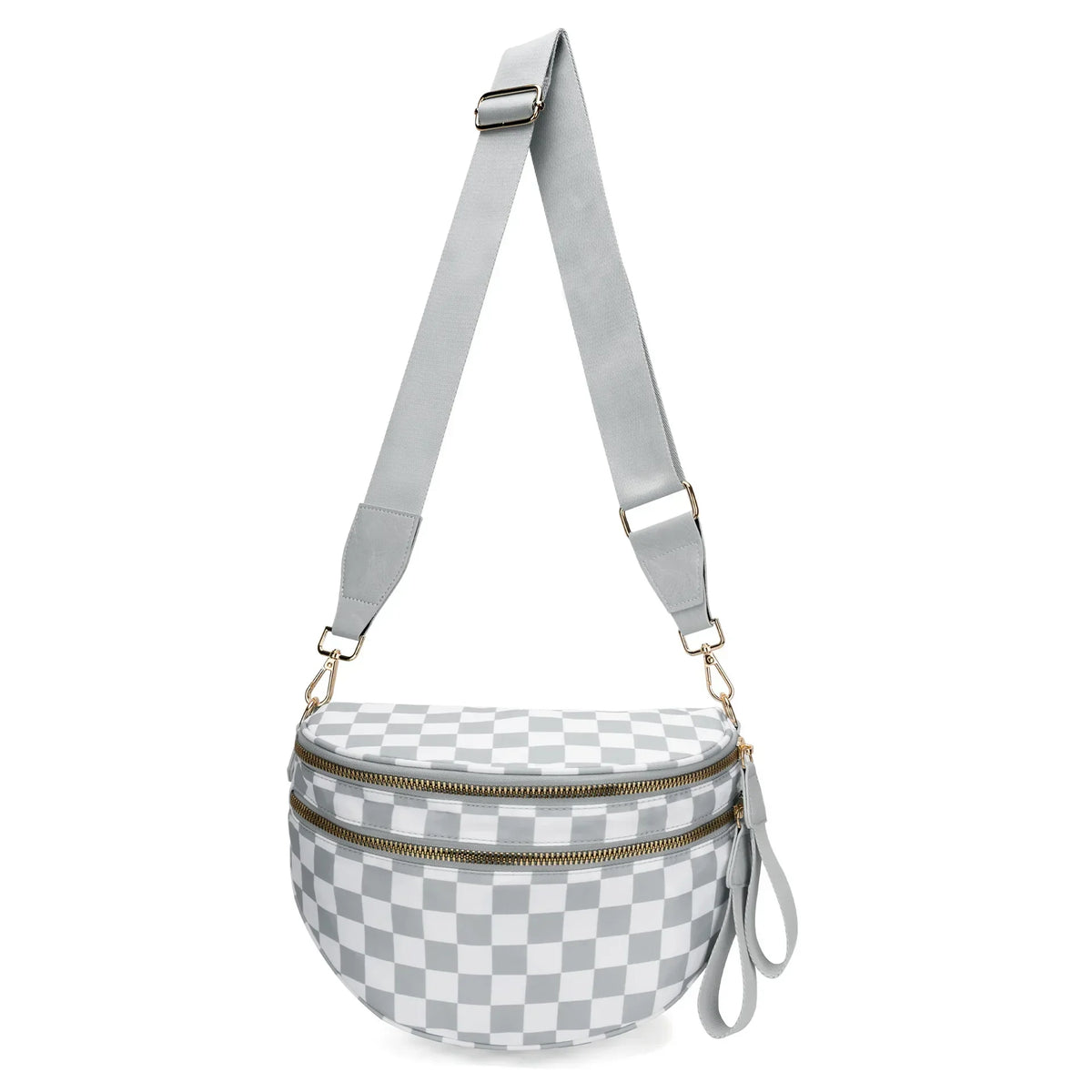 large capacity bum bag, adjustable crossbody mommy travel bag – Casual women's checkered fanny pack
