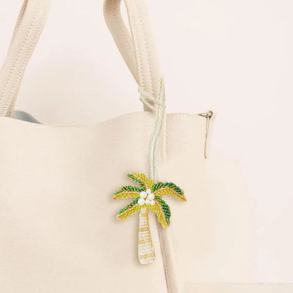 Tree Coconut Sequin Patch Keyring Bag Pendant Handmade