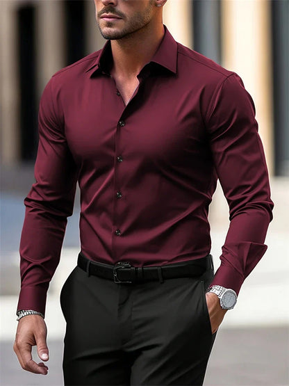Men's Dress Shirt in Premium Cotton with Structured Collar, Breathable Fabric, Tailored Fit for Formal and Casual Wear-3