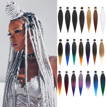 Braids Pre-Stretched Synthetic Ombre Yaki Texture Extensions