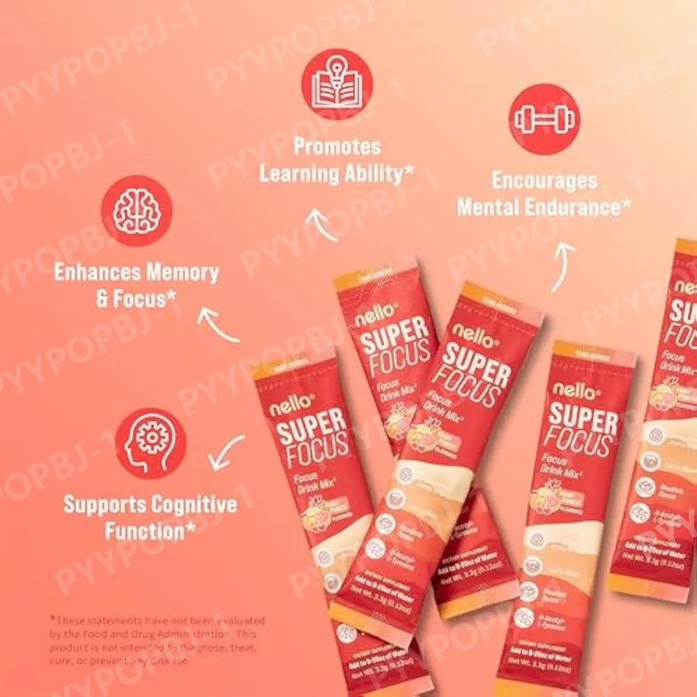 Drink Focus Mix Sugar-Free Fruit Punch Lions Mane Rhodiola NALT For Back To School 2026 Focus Boost