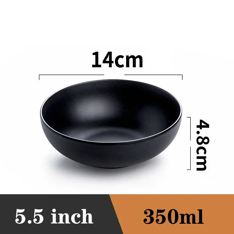 Bowl Ramen Black Plastic Japanese Style Noodle Bowl