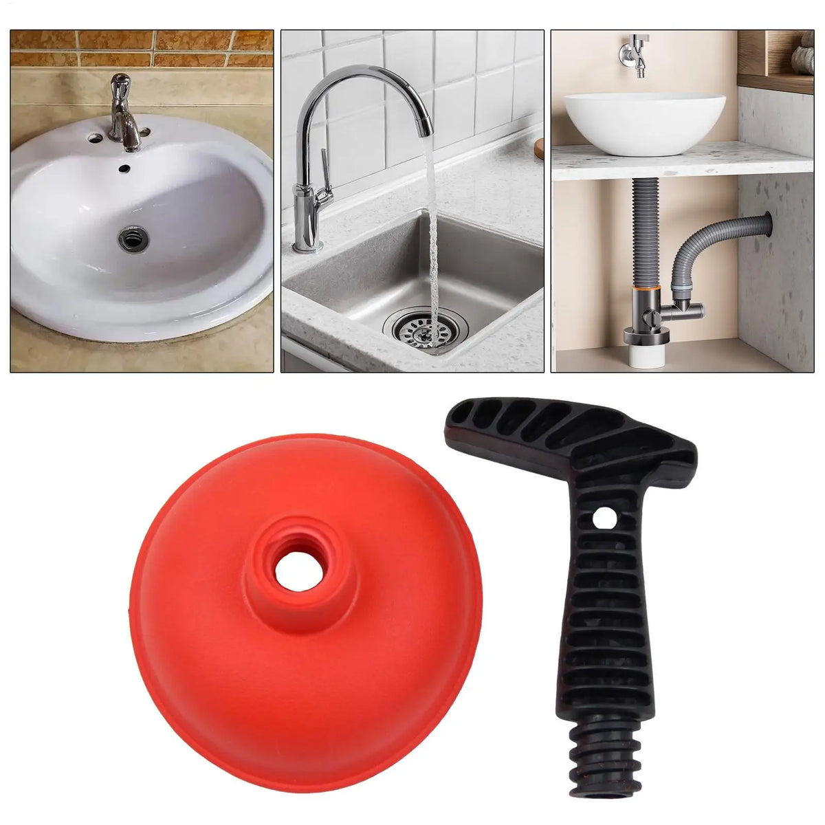Drain Plunger Heavy Duty Unblocker Sink Suction Cup For Kitchen And Bathroom Sinks Fall 2026 Household Repair Must Have