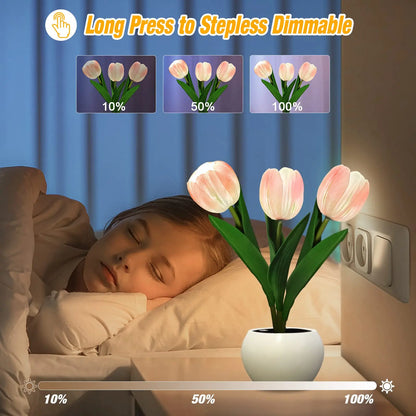 LED Night Light Tulip Table Lamp Romantic Ambient Flower Light Fall 2025 Household Decor Gift