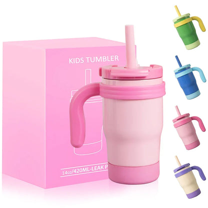 Thermos Kids Bottle 420ML Stainless Steel Insulated Tumbler With Handle And Straw, Christmas 2025 Gift
