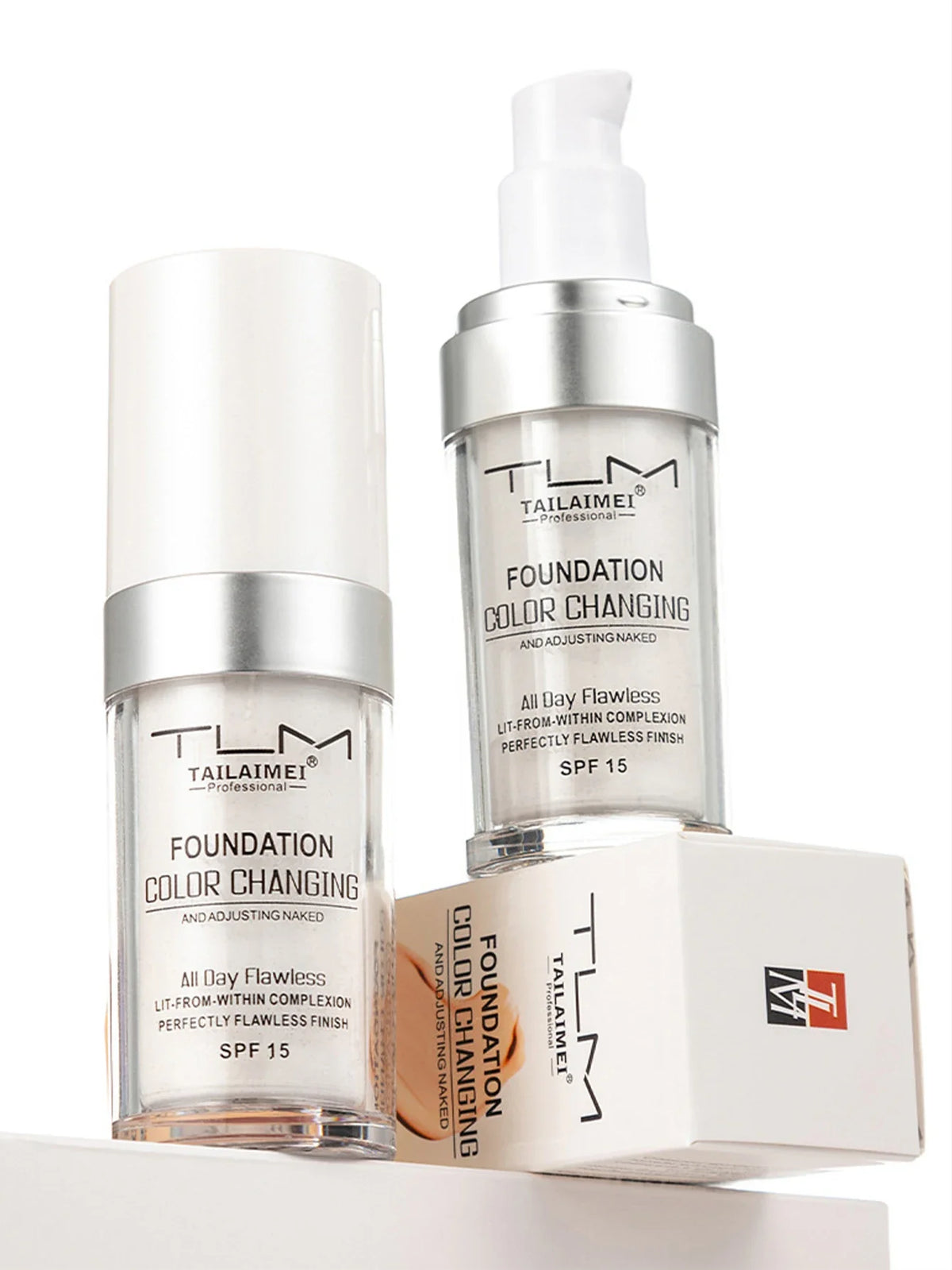 Color-Changing Liquid Foundation with SPF - Long-Lasting Water-Resistant Oil-Control Sunscreen Cream 30ml
