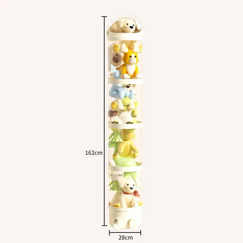 Toy2025 Edition Storage Tube Transparent Doll Organizer Kids Room Vertical Space Saving Visibility Gift Back To School