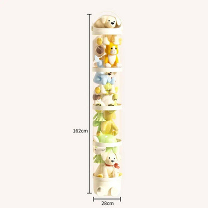 Toy2025 Edition Storage Tube Transparent Doll Organizer Kids Room Vertical Space Saving Visibility Gift Back To School