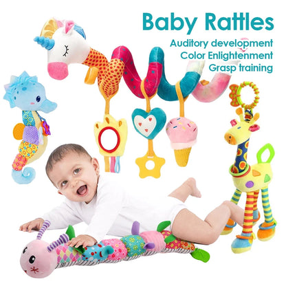 Plush Giraffe Baby Rattle Hanging Plush Newborn Sensory Toys