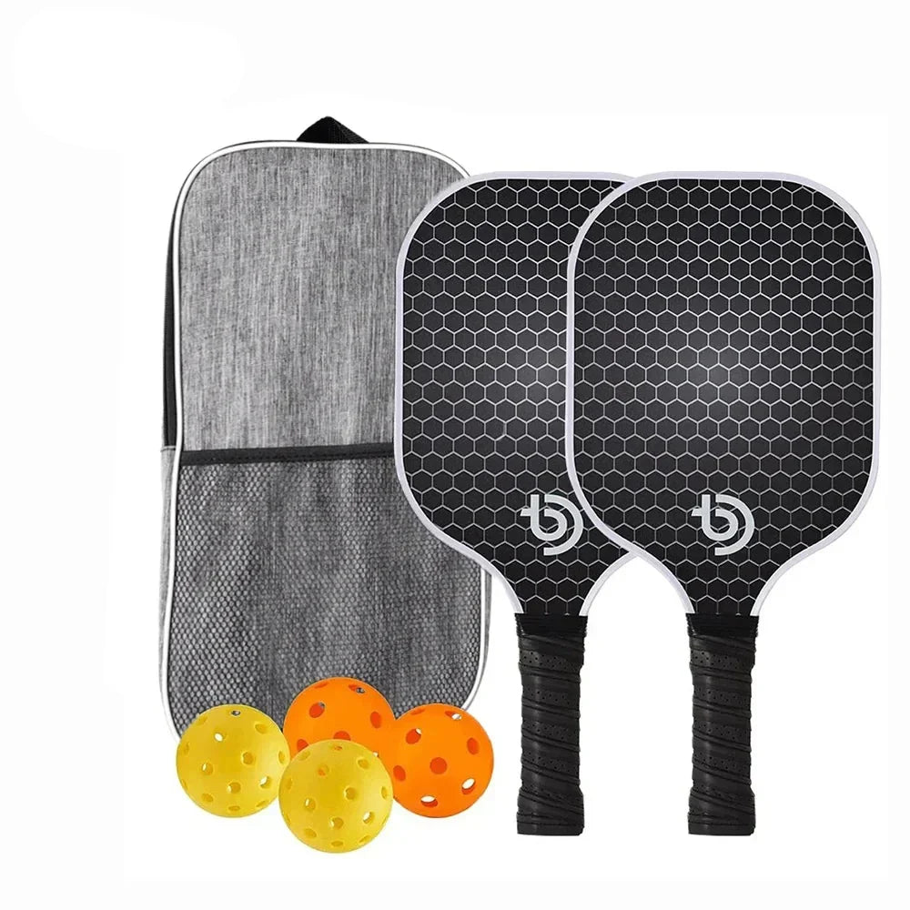 Pickleball Paddles Carbon Fiber Surface Kit USAPA Approved Two Paddles Carry Bag Balls Fall 2025 Sturdy Control