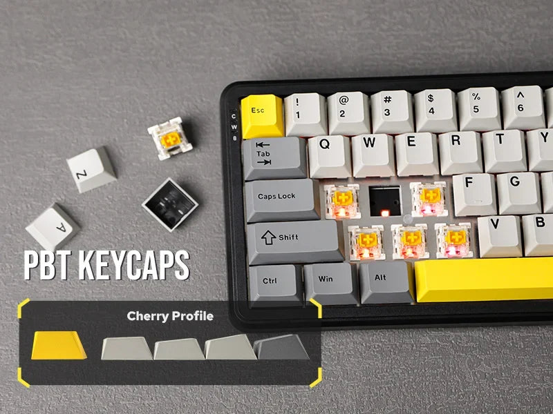 Mechanical Keyboard 68Key Cordless Bluetooth RGB Hall Effect