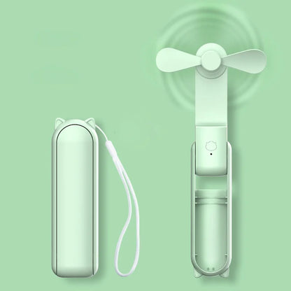 Hook Designer Travel-Friendly Mini Hand-Held Fan - USB Battery-Powered Personal Fan with Powerful Turbo Wind