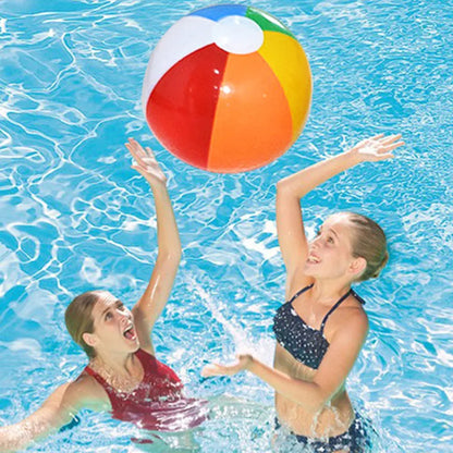 Colorful Inflatable Beach Balls Kit of 3, 23cm Diameter, Sturdy PVC for Pool and Beach Fun, Ideal for Kids Aged 3 and Up