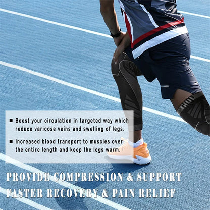 Pair 2026 – Full Leg Compression Sleeve Long Knee Support for Cycling Hiking Basketball